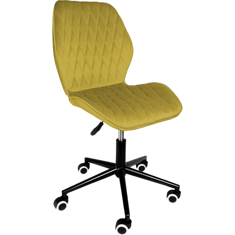 Elle Silla de Escritorio Terciopelo con Ruedas Silla Giratoria Oficina Ejecutiva Escritorio Sala de Estar Salon (Verde)