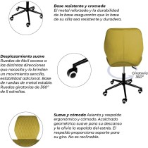 Elle Silla de Escritorio Terciopelo con Ruedas Silla Giratoria Oficina Ejecutiva Escritorio Sala de Estar Salon (Verde)