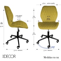 Elle Silla de Escritorio Terciopelo con Ruedas Silla Giratoria Oficina Ejecutiva Escritorio Sala de Estar Salon (Verde)