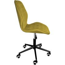 Elle Silla de Escritorio Terciopelo con Ruedas Silla Giratoria Oficina Ejecutiva Escritorio Sala de Estar Salon (Verde)