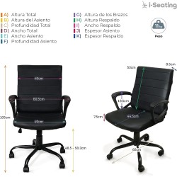 I SEATING Silla Gamer Silla Oficina Escritorio ergonomica reclinable Silla ejecutiva