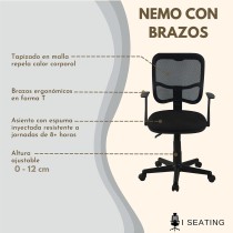 I SEATING Silla Oficina ejecutiva con Soporte en Respaldo para Escritorio para computadora Negra Silla Gamer