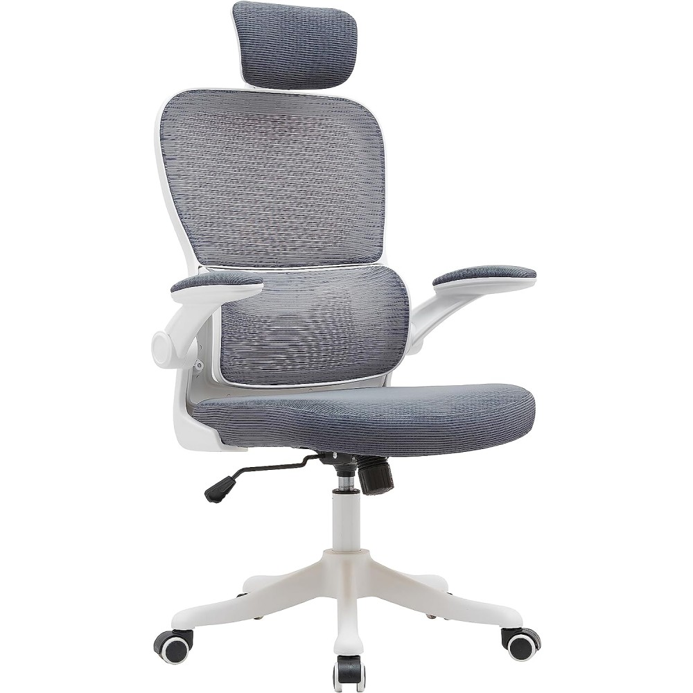 EKE Silla Ejecutiva Escritorio Oficina Ergonomica Moderna Mesh Fresca Tela Duradera (Gris)