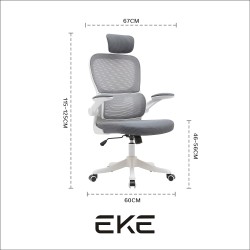 EKE Silla Ejecutiva Escritorio Oficina Ergonomica Moderna Mesh Fresca Tela Duradera (Gris)