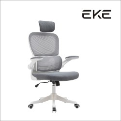 EKE Silla Ejecutiva Escritorio Oficina Ergonomica Moderna Mesh Fresca Tela Duradera (Gris)