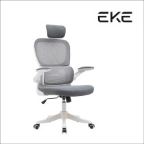 EKE Silla Ejecutiva Escritorio Oficina Ergonomica Moderna Mesh Fresca Tela Duradera (Gris)