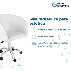 Gran Shopping, Silla Hidráulica para Estética, Asiento Giratorio y Ajuste de Altura
