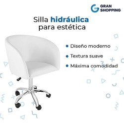 Gran Shopping, Silla Hidráulica para Estética, Asiento Giratorio y Ajuste de Altura