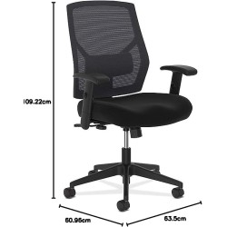The HON Company BSXVL581ES10T basyx by Task Chair, High-Back Swivel/Tilt, Fabric