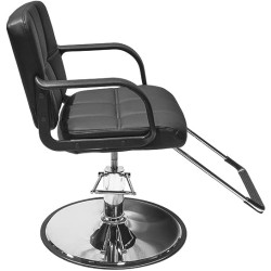 TOPLIVING Silla para Peluqueria O Barbería, Estética o Salón, Giratoria, Altura Regulable, Hidraulica Color Negro