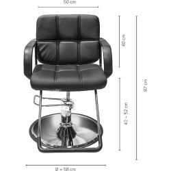 TOPLIVING Silla para Peluqueria O Barbería, Estética o Salón, Giratoria, Altura Regulable, Hidraulica Color Negro