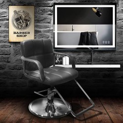 TOPLIVING Silla para Peluqueria O Barbería, Estética o Salón, Giratoria, Altura Regulable, Hidraulica Color Negro