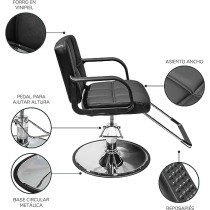 TOPLIVING Silla para Peluqueria O Barbería, Estética o Salón, Giratoria, Altura Regulable, Hidraulica Color Negro