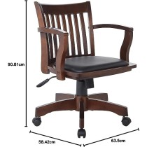 OSP Home Furnishings Silla de computadora de Madera de Lujo con Asiento Acolchado, Acabado Espresso y Vinilo Negro