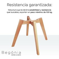 Begônia Home & Deco Set De 2 Sillas Begônia Alcolchonadas Tulip Patas De Madera Sillas Comedor Muebles para Cocina (Blanco)