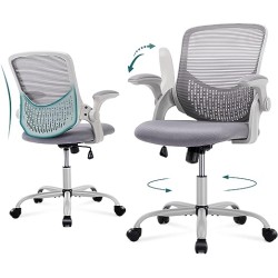 STAFFPENGUIN Silla de Oficina, Silla ergonómica para computadora con Soporte Lumbar Ajustable en Altura, Gris