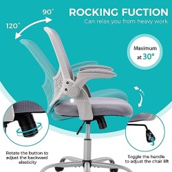 STAFFPENGUIN Silla de Oficina, Silla ergonómica para computadora con Soporte Lumbar Ajustable en Altura, Gris