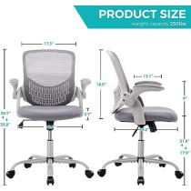 STAFFPENGUIN Silla de Oficina, Silla ergonómica para computadora con Soporte Lumbar Ajustable en Altura, Gris