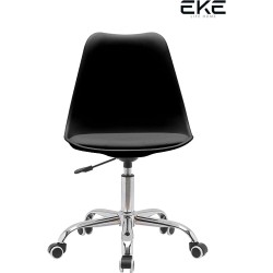 EKE Set 2 Sillas Eames Acojinadas con Ruedas Oficina Minimalista Comodas Alta Calidad Base de Metal