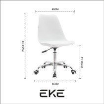 EKE Set 2 Sillas Eames Acojinadas con Ruedas Oficina Minimalista Comodas Alta Calidad Base de Metal