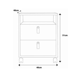 Archivero Práctico Con Ruedas Negro