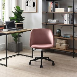 Alterego - Silla de Oficina Terciopelo Bliss, Color Rosa