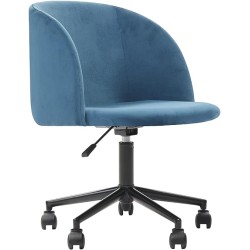 Alterego - Silla de Oficina Terciopelo Bliss, Color Azul