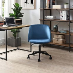 Alterego - Silla de Oficina Terciopelo Bliss, Color Azul