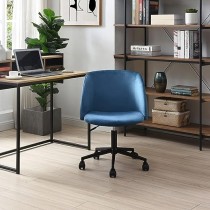 Alterego - Silla de Oficina Terciopelo Bliss, Color Azul