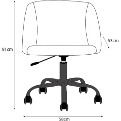 Alterego - Silla de Oficina Terciopelo Bliss, Color Azul