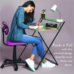 Urban Shop Silla giratoria de Malla, Rosa