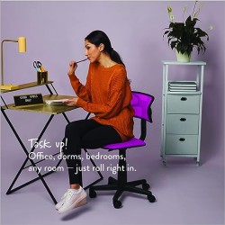 Urban Shop Silla giratoria de Malla, Rosa