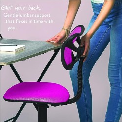 Urban Shop Silla giratoria de Malla, Rosa