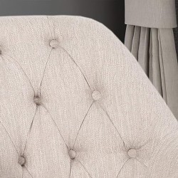 Great Deal Furniture Uriel - Silla de Oficina con Base giratoria, Color Beige y Plateado