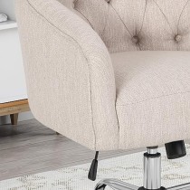 Great Deal Furniture Uriel - Silla de Oficina con Base giratoria, Color Beige y Plateado