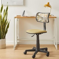 Urban Shop Silla de Trabajo con Ruedas Impresas, Malla para Silla de Amor, 21 cm de Profundidad x 21 cm de Ancho x 28 cm de Alto