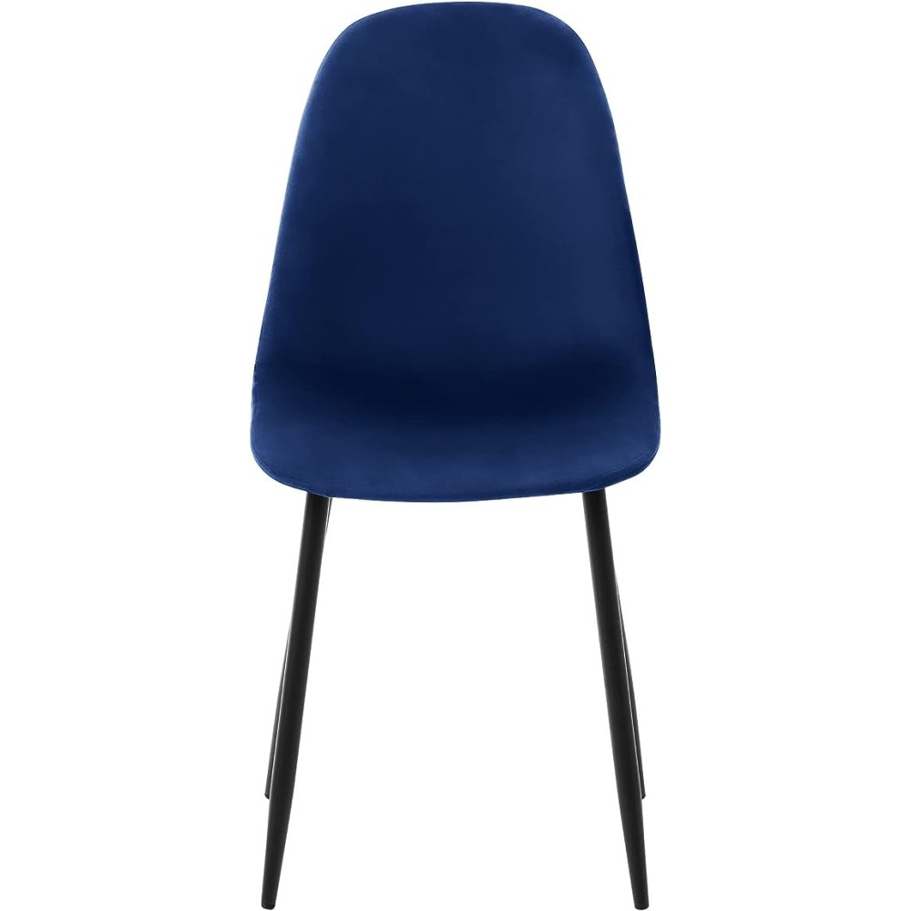 Alterego - Silla Paxton, Tela Terciopelo, Color Azul y Negro