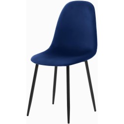 Alterego - Silla Paxton, Tela Terciopelo, Color Azul y Negro