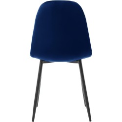 Alterego - Silla Paxton, Tela Terciopelo, Color Azul y Negro
