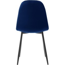 Alterego - Silla Paxton, Tela Terciopelo, Color Azul y Negro