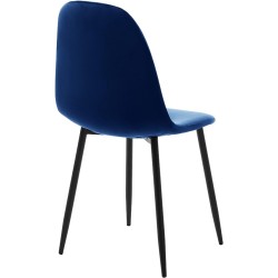 Alterego - Silla Paxton, Tela Terciopelo, Color Azul y Negro