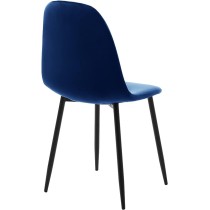 Alterego - Silla Paxton, Tela Terciopelo, Color Azul y Negro