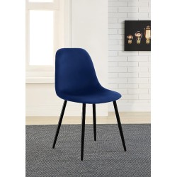 Alterego - Silla Paxton, Tela Terciopelo, Color Azul y Negro