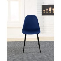 Alterego - Silla Paxton, Tela Terciopelo, Color Azul y Negro