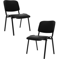 B BIG ROOM Paquete de2 Silla Multiusos Tapizada Vinipiel para Oficina Consultorios Ergonomica