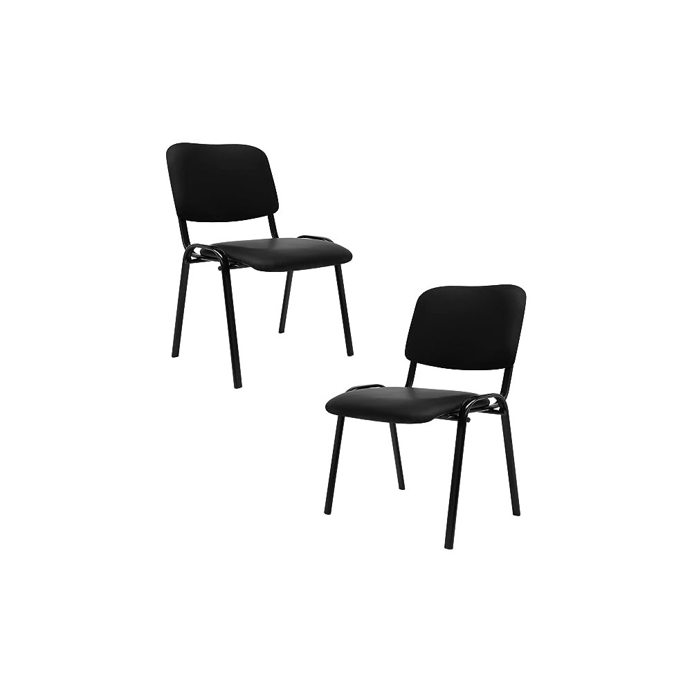 B BIG ROOM Paquete de2 Silla Multiusos Tapizada Vinipiel para Oficina Consultorios Ergonomica