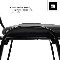 B BIG ROOM Paquete de2 Silla Multiusos Tapizada Vinipiel para Oficina Consultorios Ergonomica