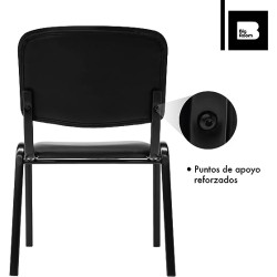 B BIG ROOM Paquete de2 Silla Multiusos Tapizada Vinipiel para Oficina Consultorios Ergonomica