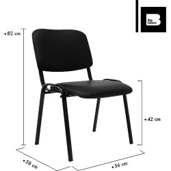 B BIG ROOM Paquete de2 Silla Multiusos Tapizada Vinipiel para Oficina Consultorios Ergonomica