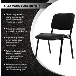 B BIG ROOM Paquete de2 Silla Multiusos Tapizada Vinipiel para Oficina Consultorios Ergonomica